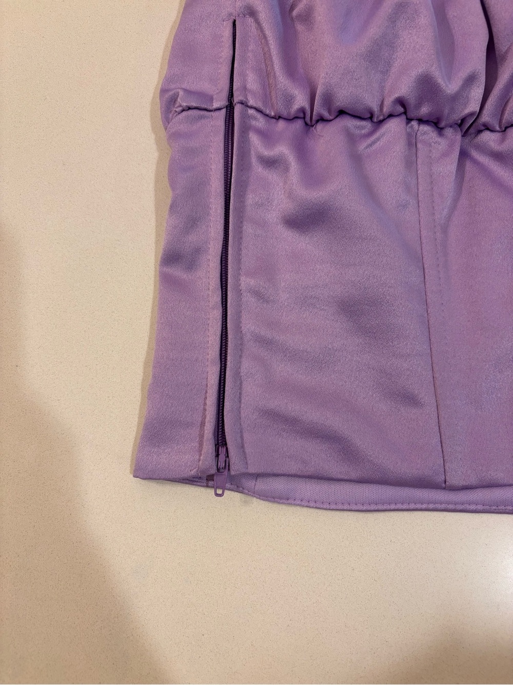 I.AM.GIA Lavender Puff-Sleeve Off-Shoulder Crop Top - Picture 3 of 8